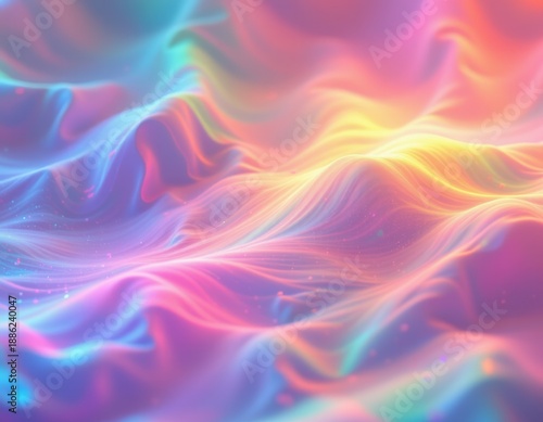 Wallpaper Mural Dreamy Abstract Waves Color with Glowing Particles Torontodigital.ca