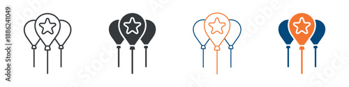 Balloons Icon Set Multiple Style Collection 