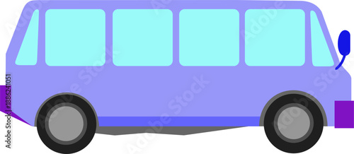 vector illustration of a land transportation tool in the form of a blue bus with a white background