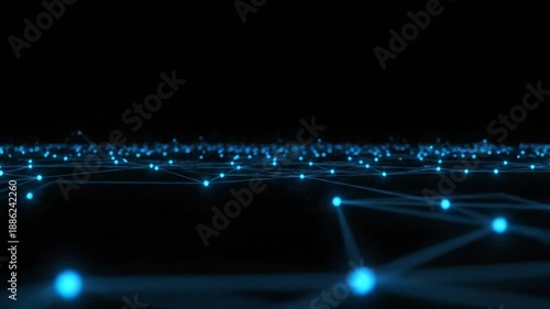 A vibrant digital wallpaper featuring the glowing energy of blue city traffic lights and motion blur waves against a dark night backdrop with a bright flare effect