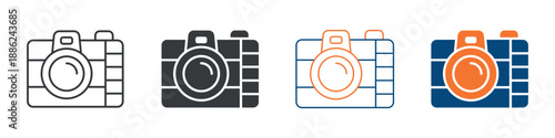 Camera Icon Set Multiple Style Collection 