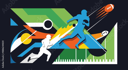 Abstract Sports Geometry Forms Dynamic Football Background Design