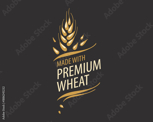 Vector hand-drawn emblem for wheat producers