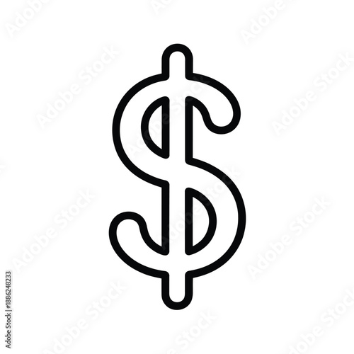 Dollar sign icon on white background