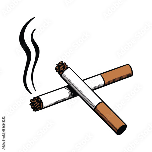 Two cigarettes crossed over each other