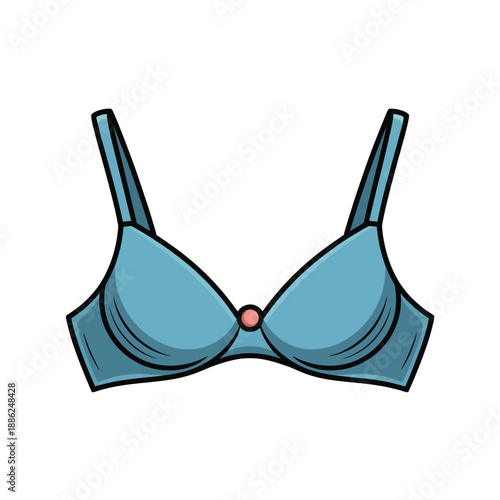 Beautiful blue bra on white background
