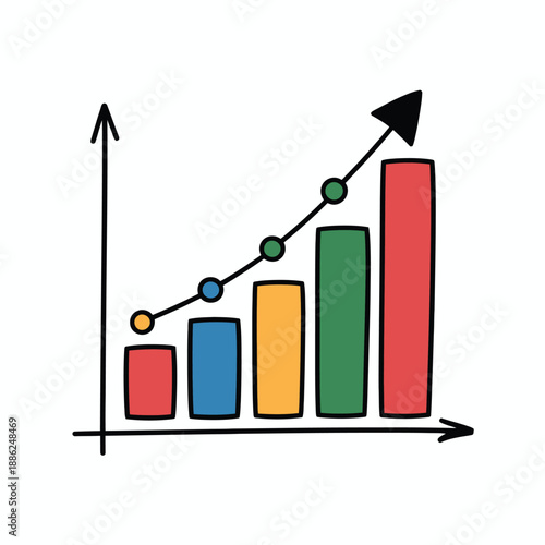 Business growth chart showing increasing trend