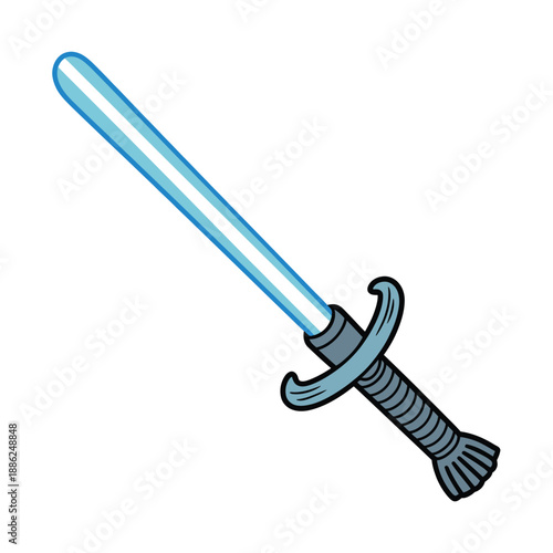 Blue lightsaber sword illustration