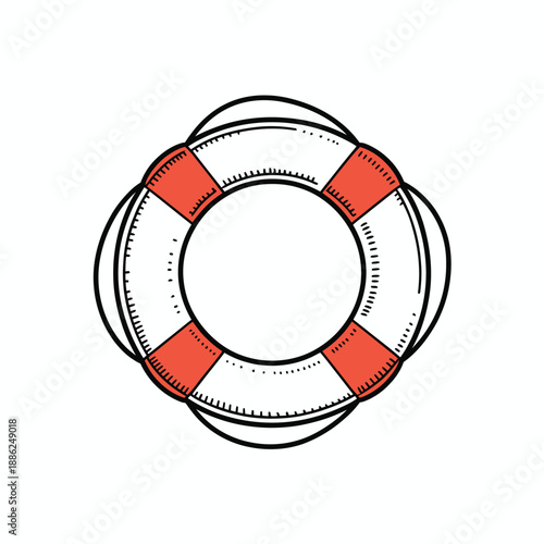 Life buoy illustration on white background