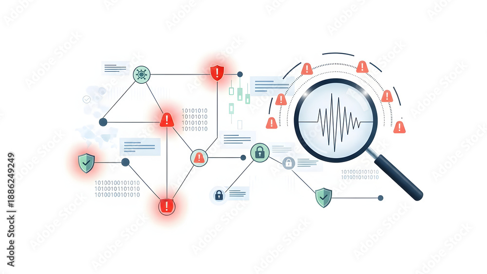 Fototapeta premium Advanced threat detection protecting enterprise digital assets