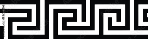 Repeating greek key meander geometric seamless border background ancient ornamental labyrinth pattern wallpaper texture