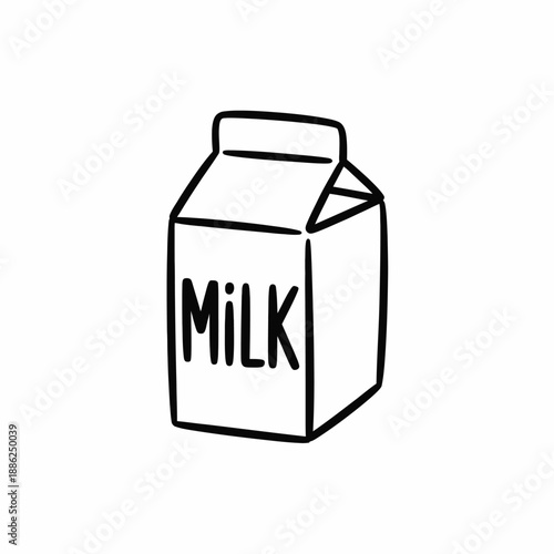 Carton of milk illustration on white background