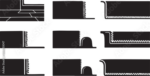 Various Types of Edge Details for Architectural Elements Shown