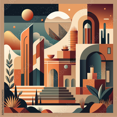 vector abstract artwork inspired by contemporary abstract painting