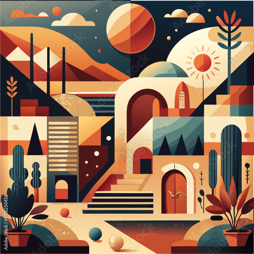 vector abstract artwork inspired by contemporary abstract painting