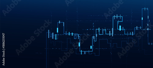 Digital Financial Data Graph Chart Background