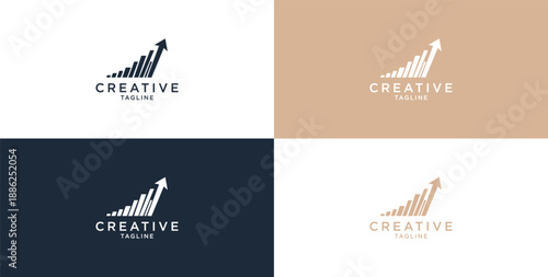Abstract business up arrow logo icon. Vector design template.