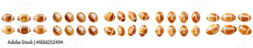 Football Pretzel Bite Vector Set — Game Day Mini Pretzels Shaped Like Footballs for Super Bowl Food
