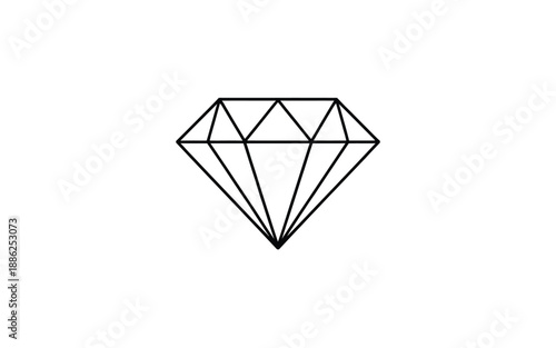 Geometric Diamond Icon Minimalist Gemstone Vector Illustration