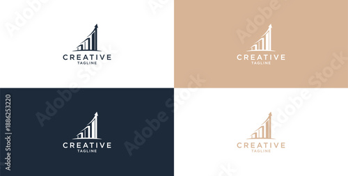 Abstract business up arrow logo icon. Vector design template.