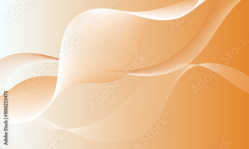 orange brown smooth lines wave curves on soft gradient abstract background