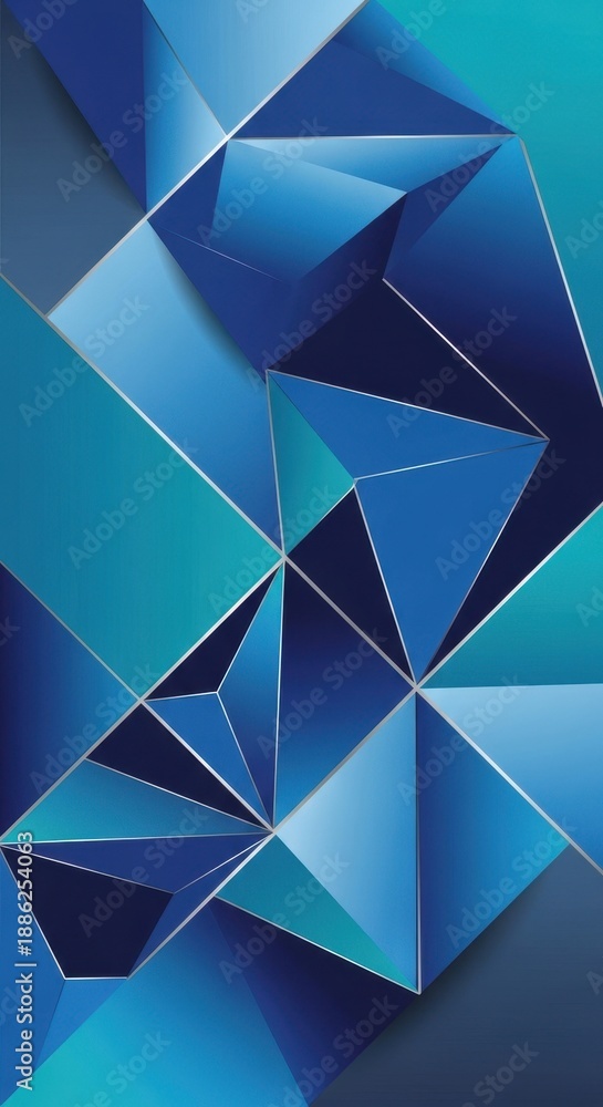 Fototapeta premium Abstract Blue Geometric Design - Modern Art for Digital Backgrounds.