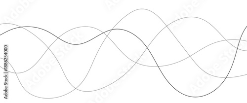 Abstract wavy black and white curved lines.