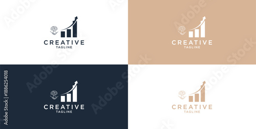 Abstract business up arrow logo icon. Vector design template.