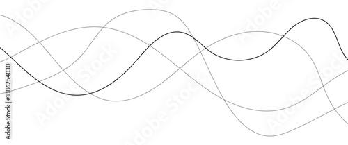 Abstract wavy black and white curved lines.