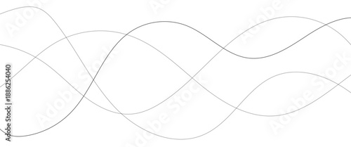 Abstract wavy black and white curved lines.