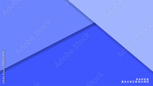 Minimalist Blue Paper Background with Layered Geometric Shapes and Soft Shadows for Web Design