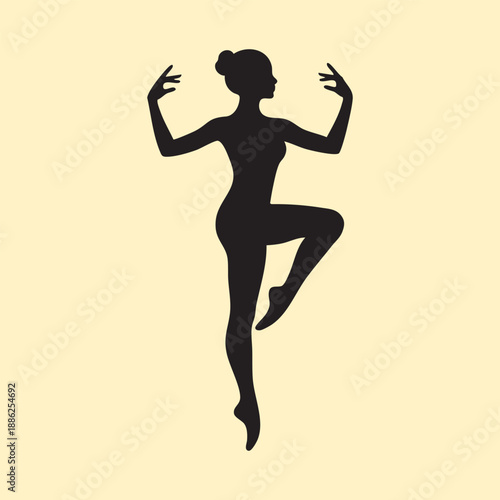 Dancing Girl Silhouettes in Elegant Poses