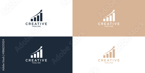 Abstract business up arrow logo icon. Vector design template.