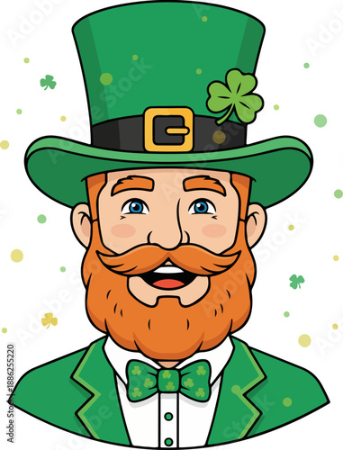 Happy Irish Leprechaun Character