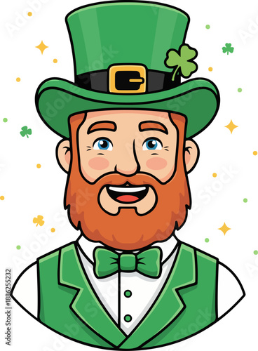 Happy Irish Leprechaun Character