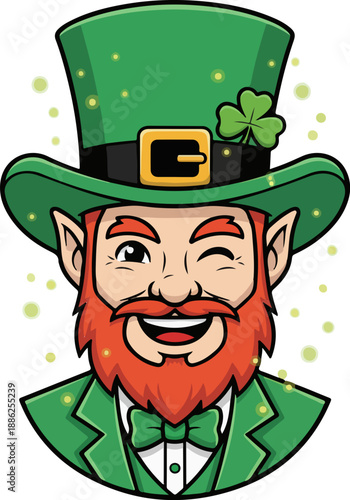 Winking Irish Leprechaun Mascot