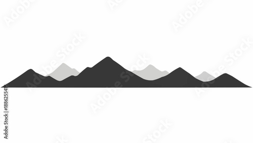Stylized mountain range silhouette graphic design.