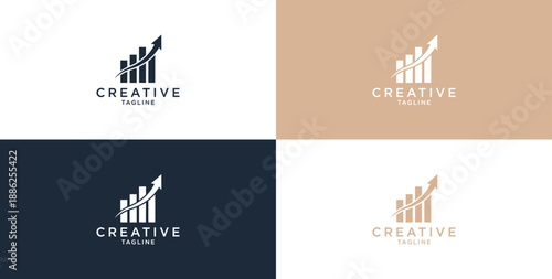 Abstract business up arrow logo icon. Vector design template.