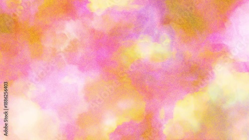 Soft pink and yellow watercolor grainy gradient abstract background seamless loop.