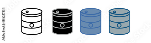 
barrel icon set multiple style collection with oil drum design