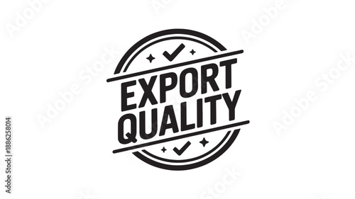 Export Quality Stamp in Black and White with Checkmarks and Diagonal Lines for Official Documentation