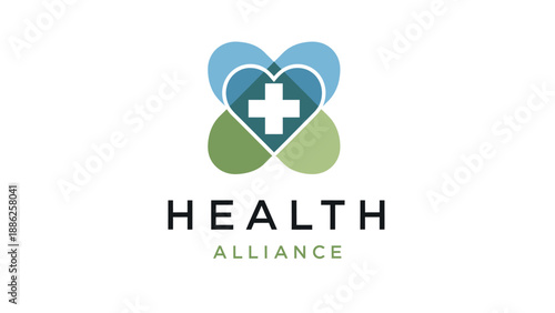 Modern emblem illustrating a compassionate health collective, featuring a stylized heart design with a central medical cross, symbolizing care and partnership
