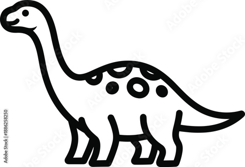 A simple illustration of a dinosaur from a side viewpoint