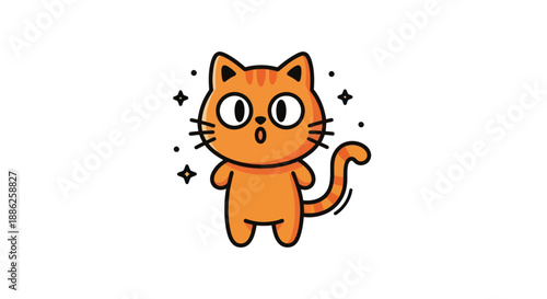 Cartoon cat illustration on white background