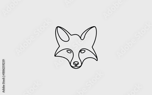 Simple One Line Drawing of a Fox Head Minimalist Animal Logo