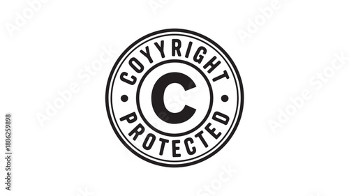 Protected stamp in black and white with circular frame and bold text for legal documents
