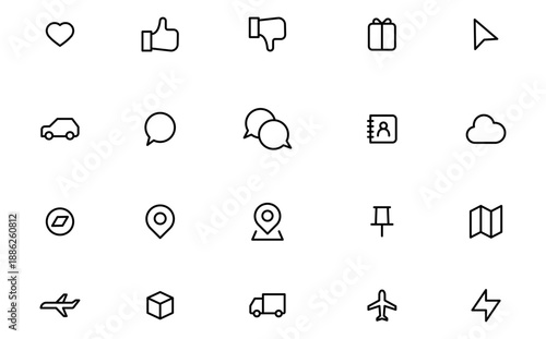 ホームページ、UI、ユーザーインターフェイスの編集可能なビジネスラインアイコン2