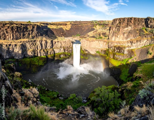 Majestic Shoshone Falls Plunging into the Snake River Canyon.