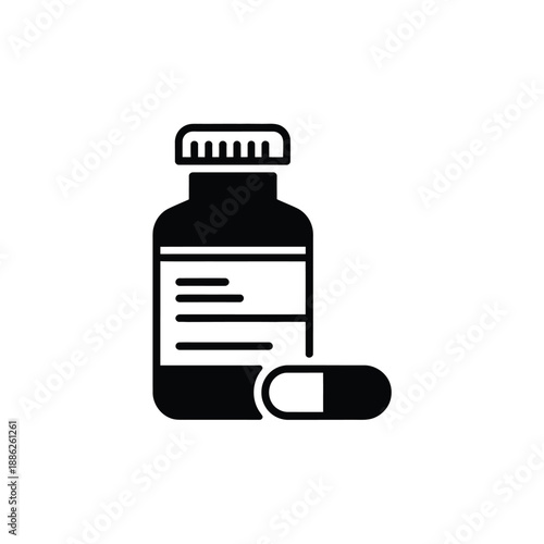 Medicine bottle with a pill