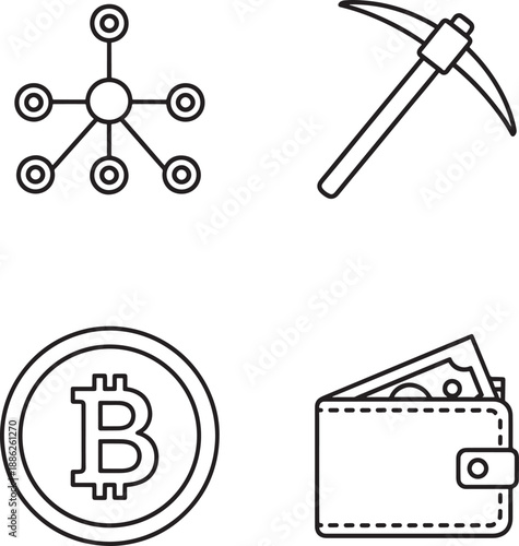 Cryptocurrency and blockchain icons